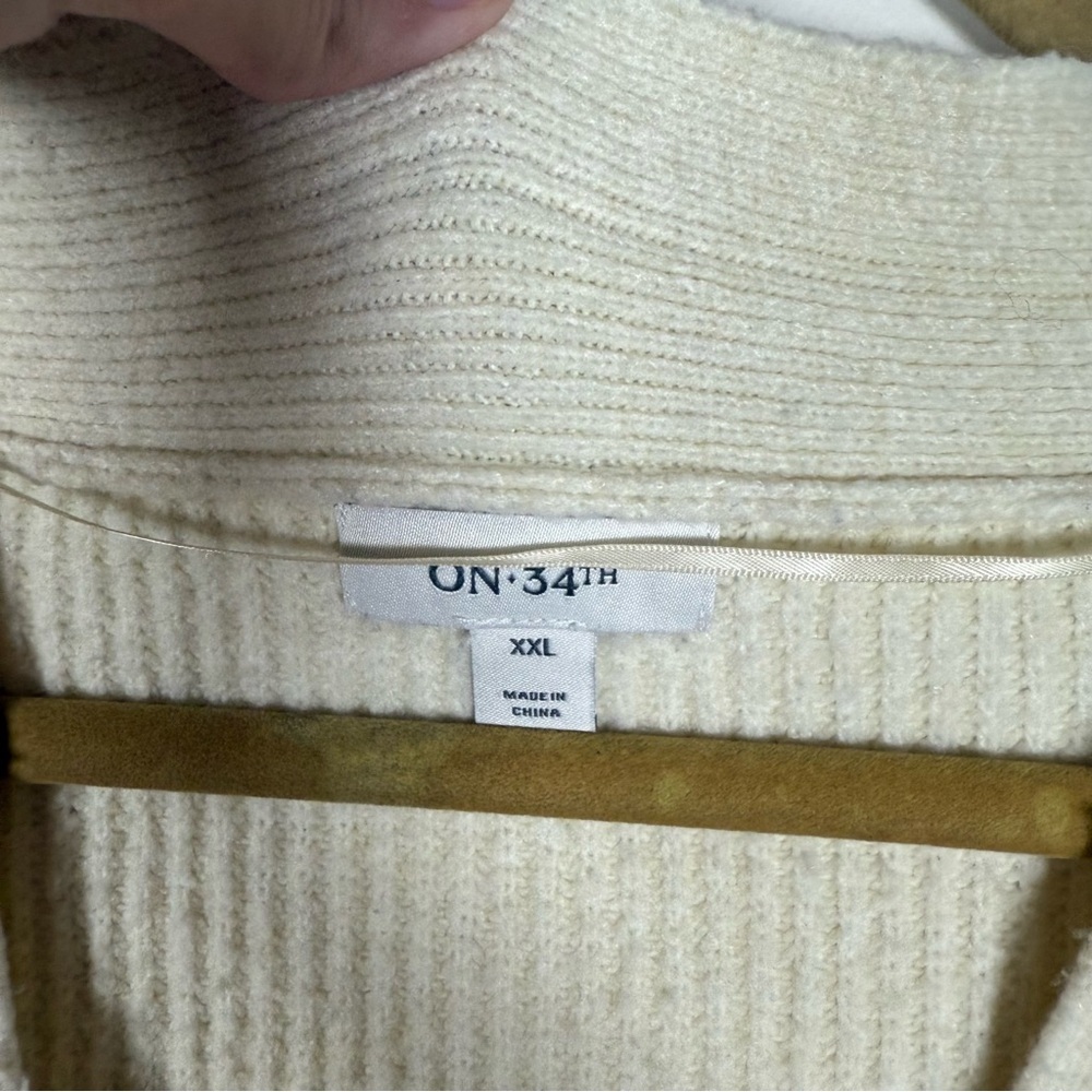 ON 34th Cream Button Up Cardigan Sweater Size XXL - Picture 8 of 9